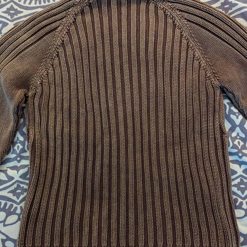 Women's Vintage Brown Cable Knit Sweater - Picture 10 of 13